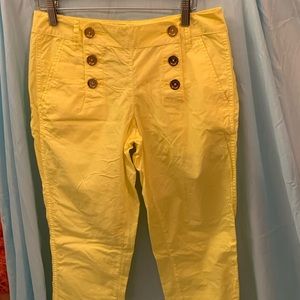 Juicy couture yellow pants with gold buttons